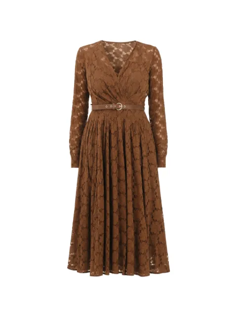 Max Mara lace belted midi dress