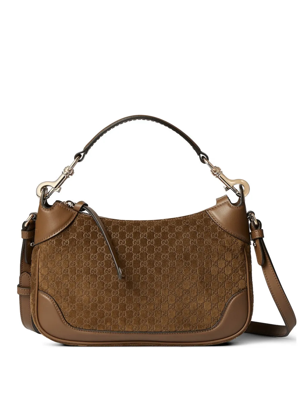 Gucci Jacquard Satchel In Brown