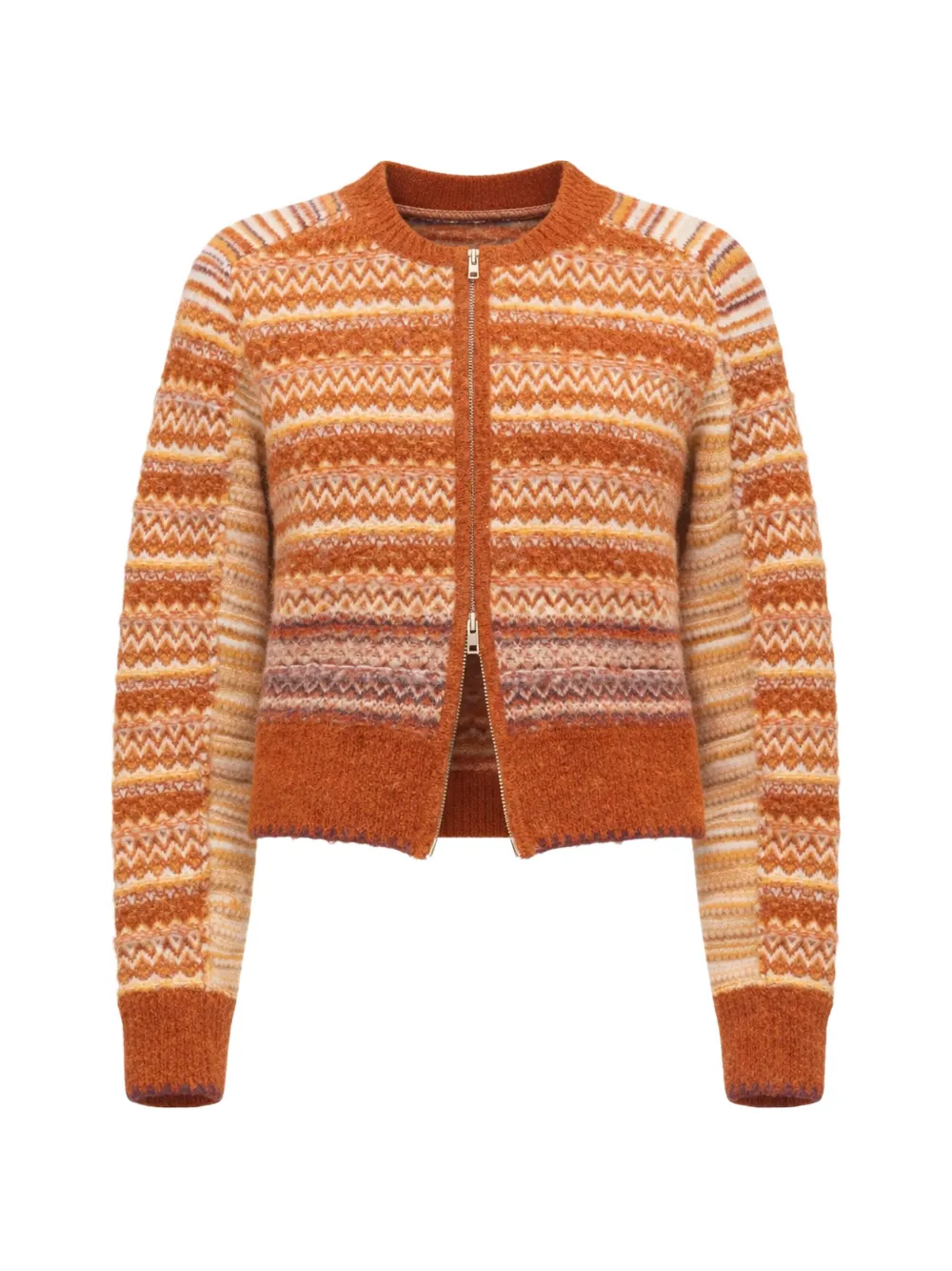 3.1 Phillip Lim Fair Isle zip-up cardigan - Arancione