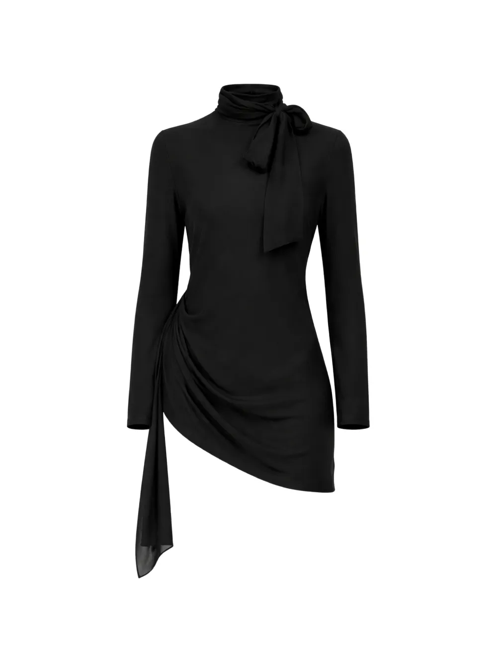 Brandon Maxwell Raina tie-neck mini dress - Nero