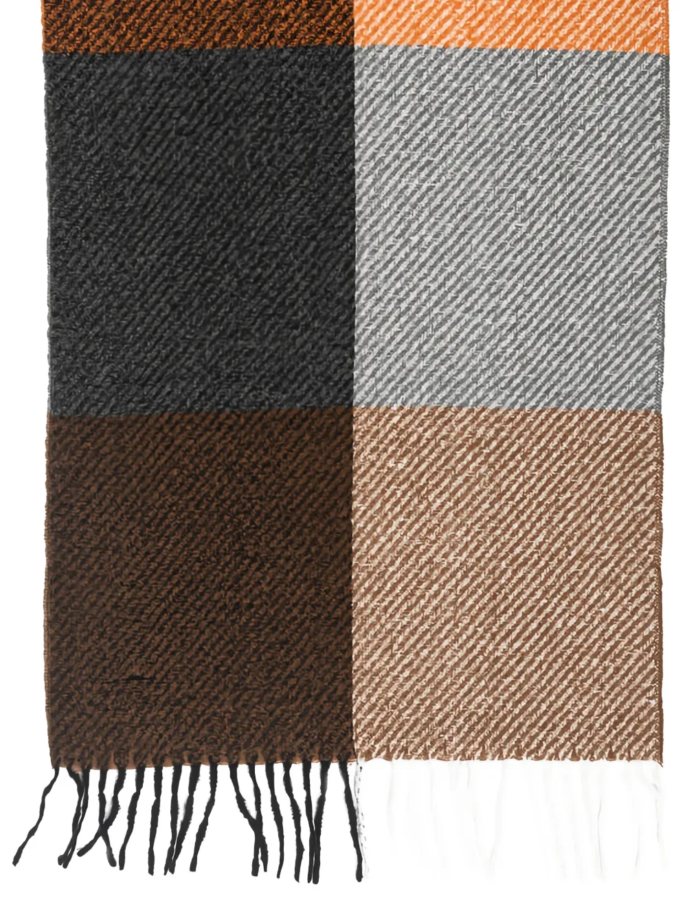  Goia Printed Fringed Scarf - Brown 