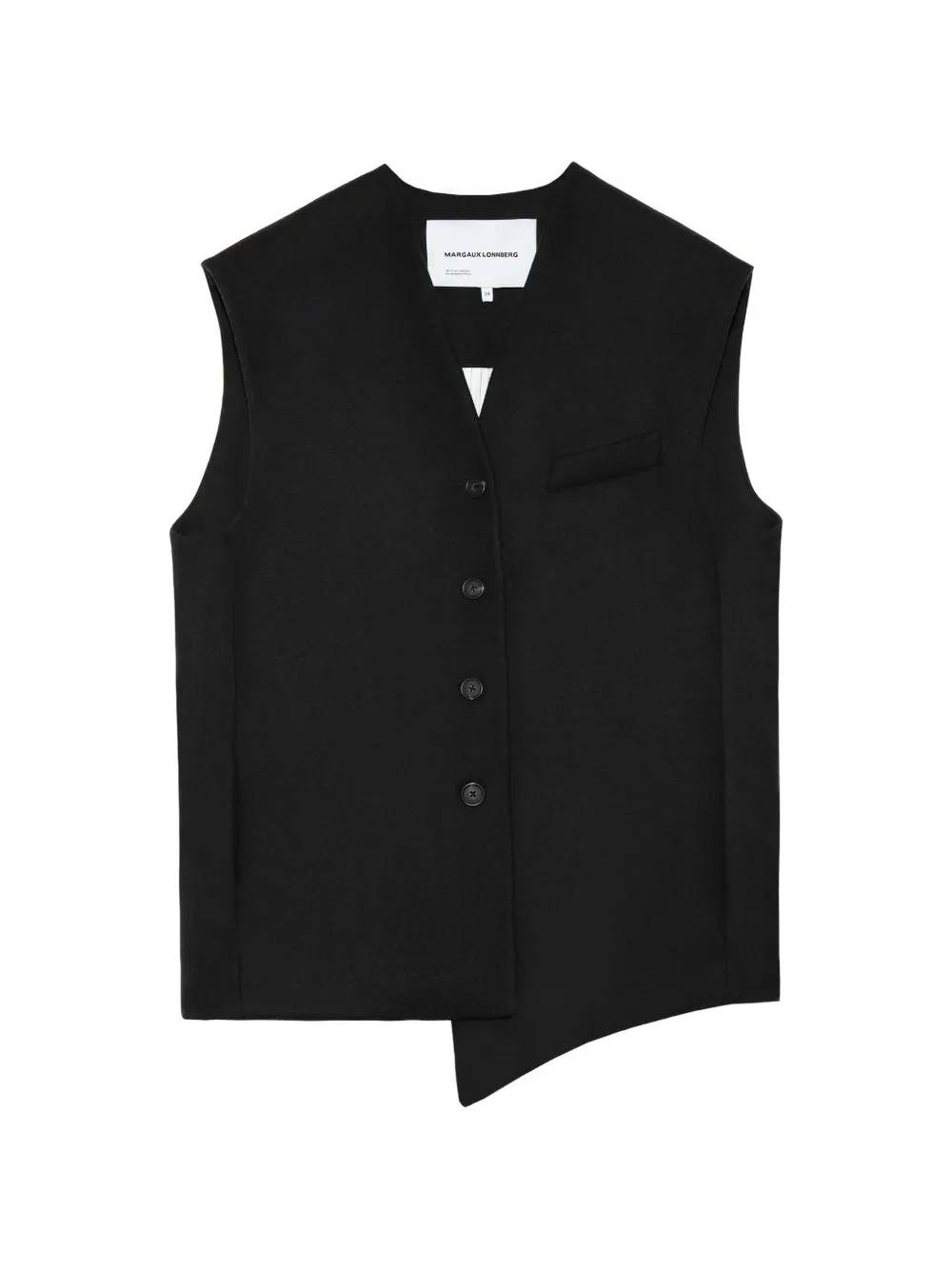 Margaux Lonnberg Wallis asymmetric-hem button waistcoat - Nero