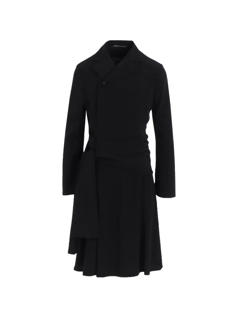 Yohji Yamamoto long-sleeved wrap dress - Black