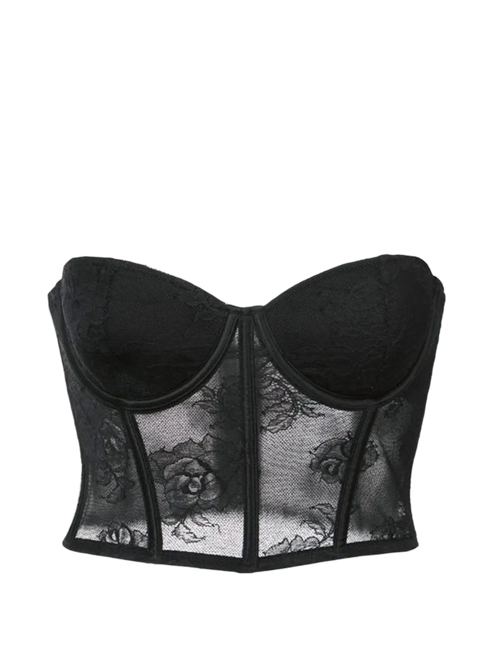 Fleur Du Mal lace bustier top - Nero
