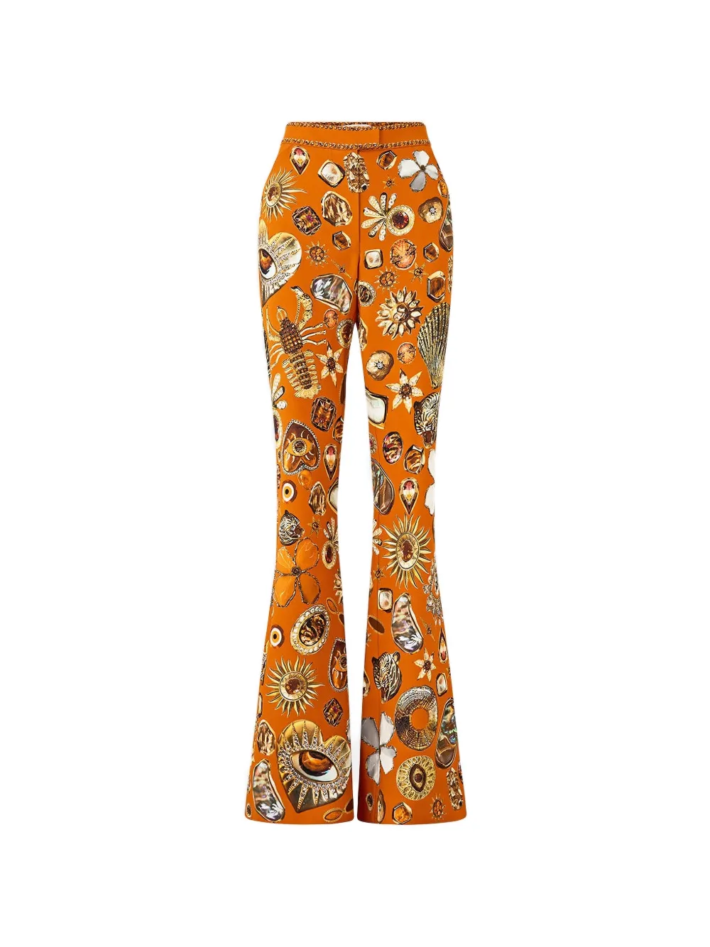 Camilla printed flared trousers - Arancione