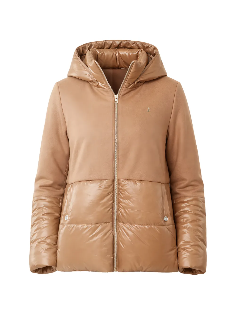 Herno Kids panelled hooded jacket - Toni neutri