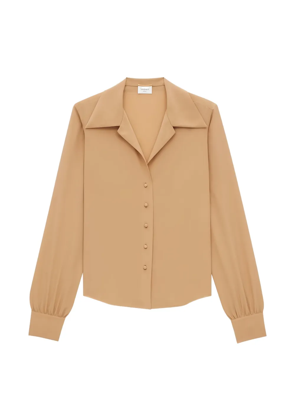 Saint Laurent Classic-collar Blouse In Neutral