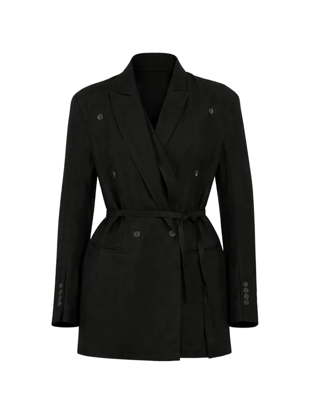 Masnada double-breasted belted blazer - Nero
