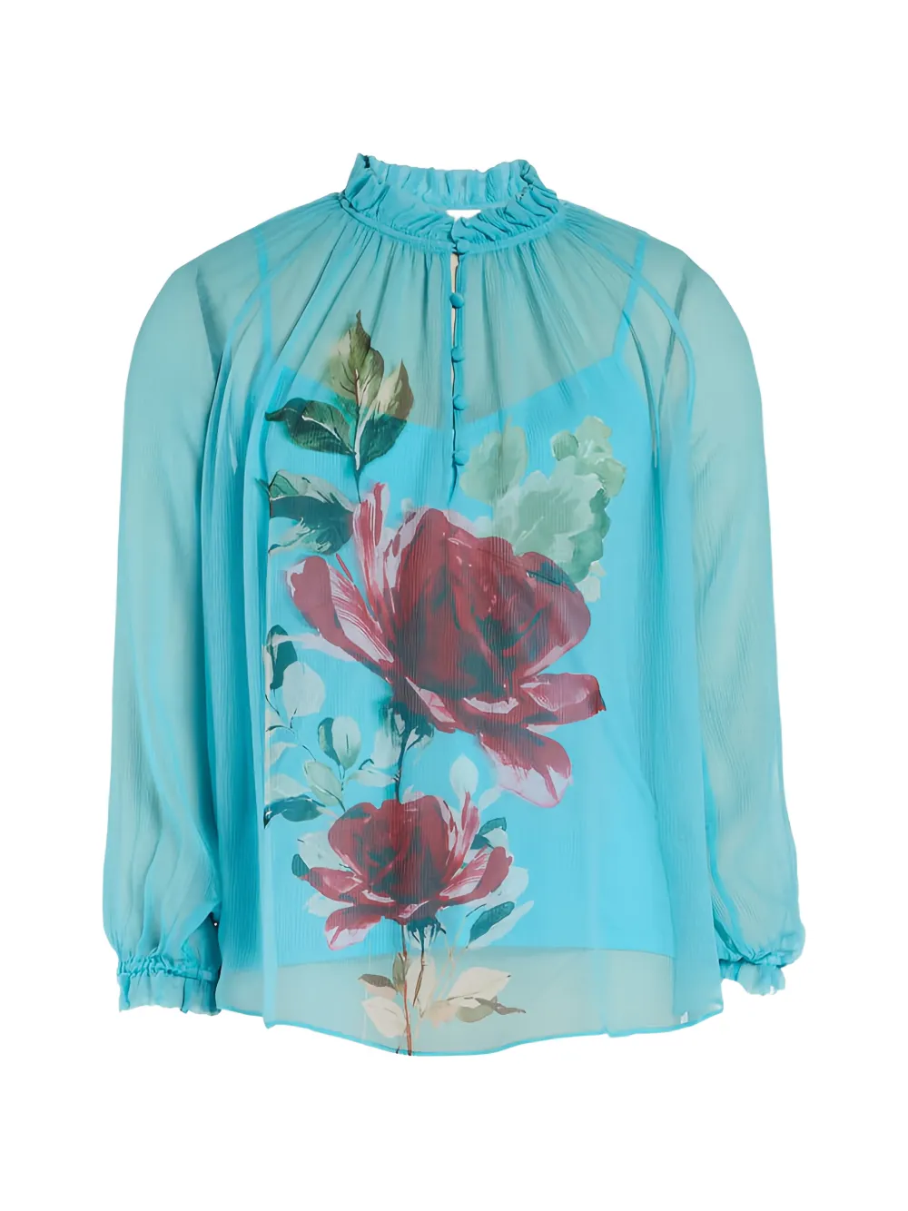 Christy Lynn Karla floral ruffled blouse - Blu