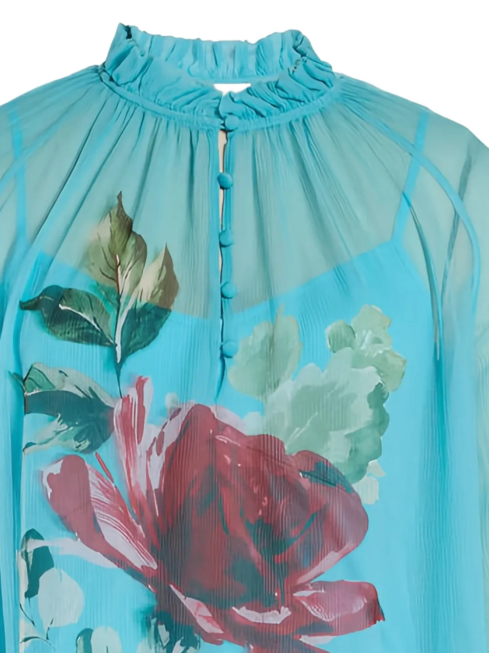  Christy Lynn Karla Floral Ruffled Blouse - Blue 