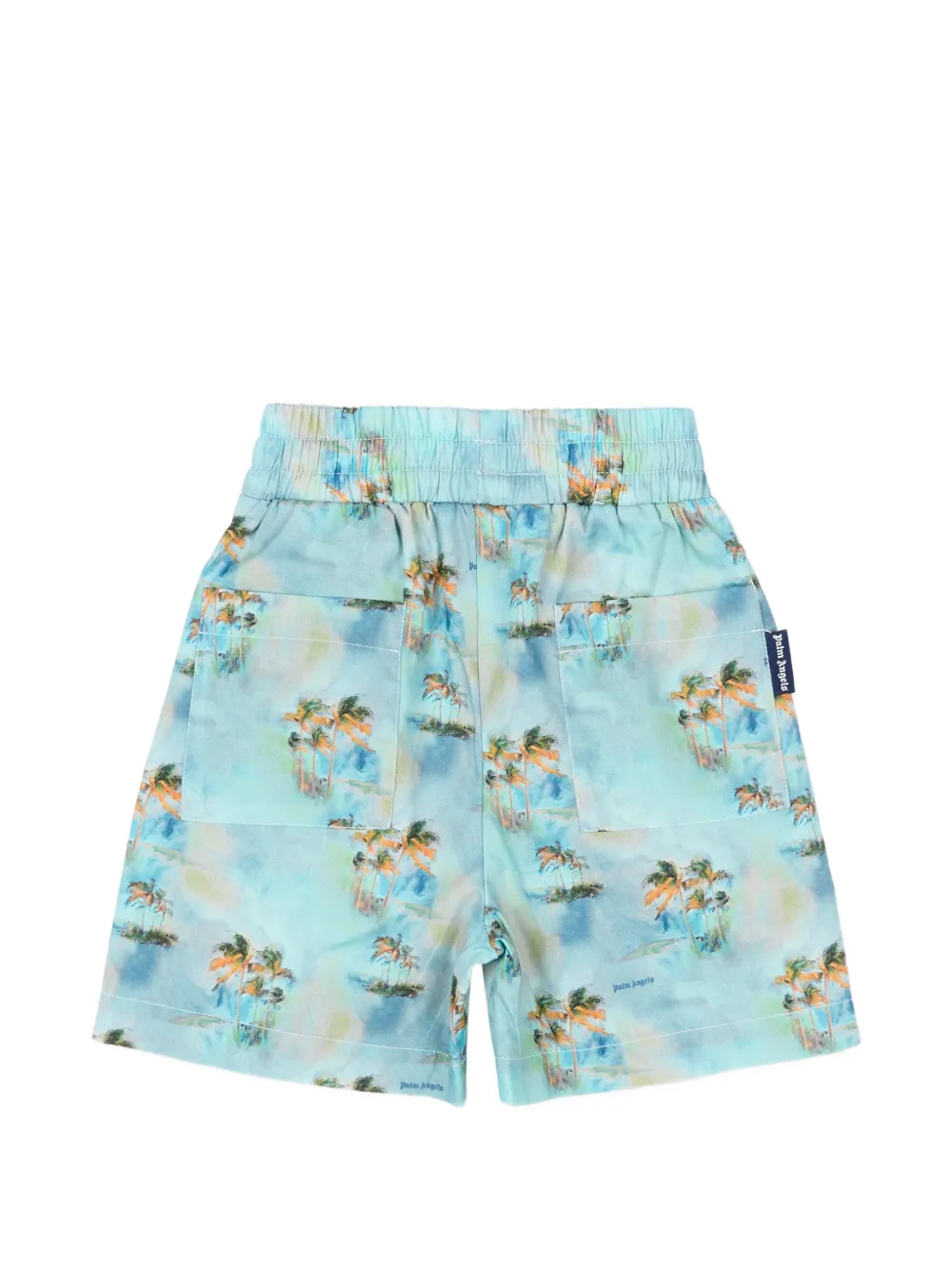 Palm Angels Kids Shorts met palmprint en teddybeerpatch Blauw