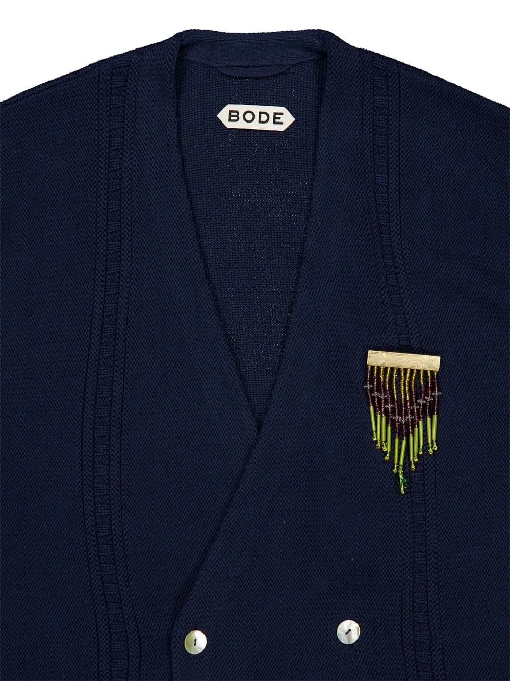 BODE Vest met dubbele rij knopen en logodetail Blauw