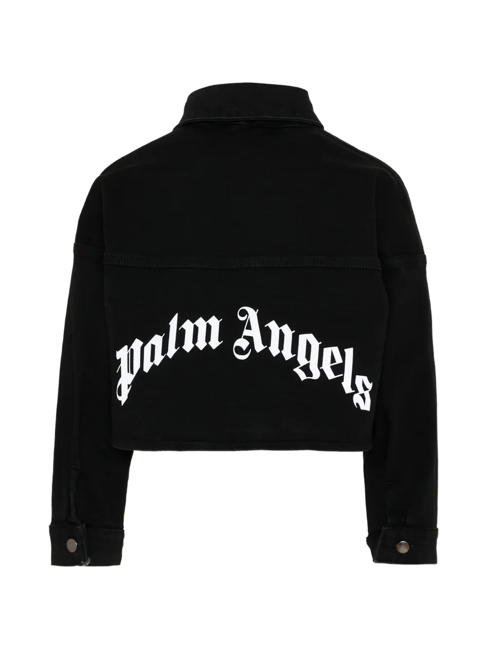 Palm Angels Kids Spijkerjack met logo Zwart