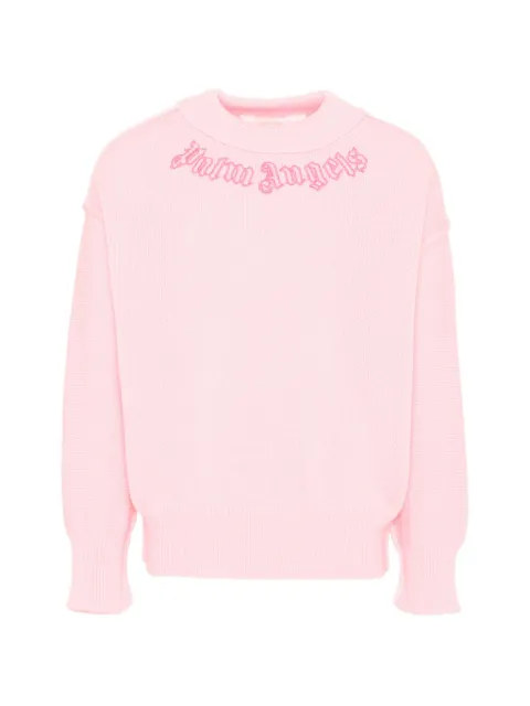 Palm Angels Kids suéter con cuello redondo