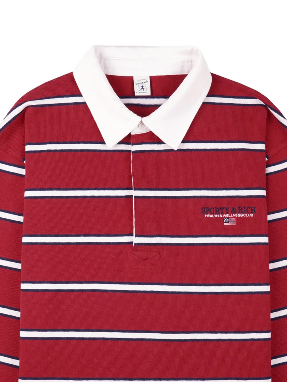 Sporty & Rich Gestreepte top met lange mouwen Rood