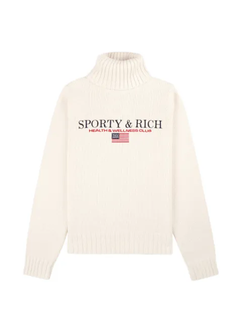 Sporty & Rich roll neck flag jumper