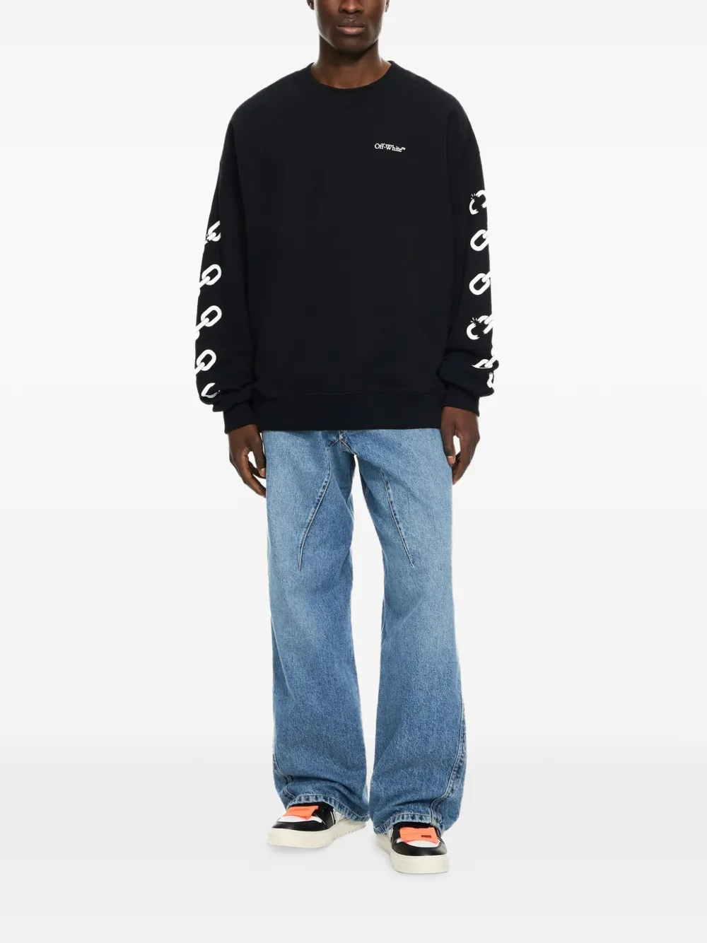 Off-White Chain Arrow Skate sweater Zwart