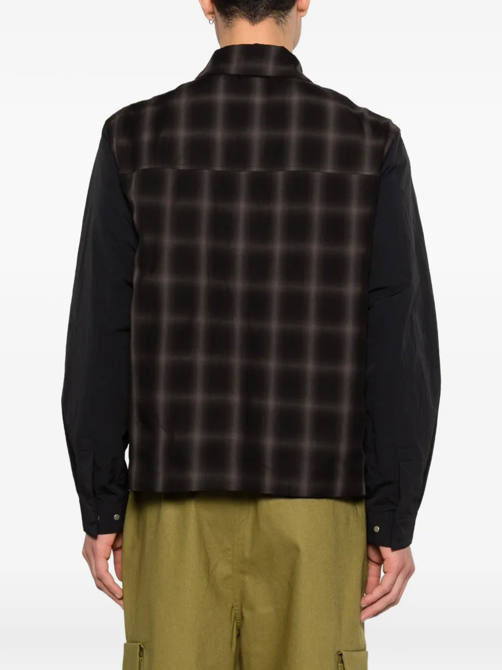 Plaid-Pattern Zip-Up Jacket