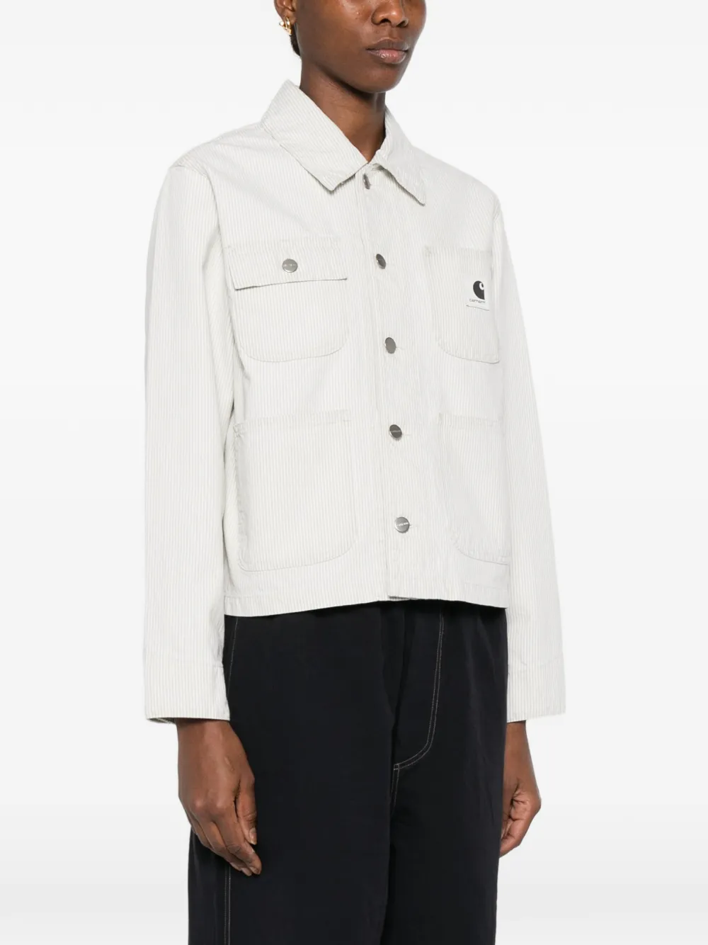  Carhartt Wip Mercer Chore Striped Denim Jacket - Neutrals 