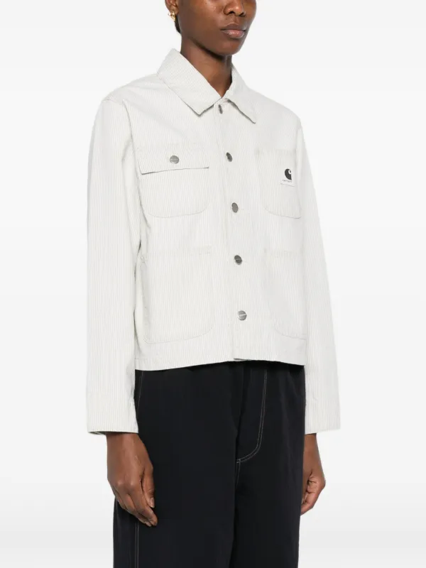 Carhartt WIP Mercer Chore Striped Denim Jacket | Neutrals | FARFETCH