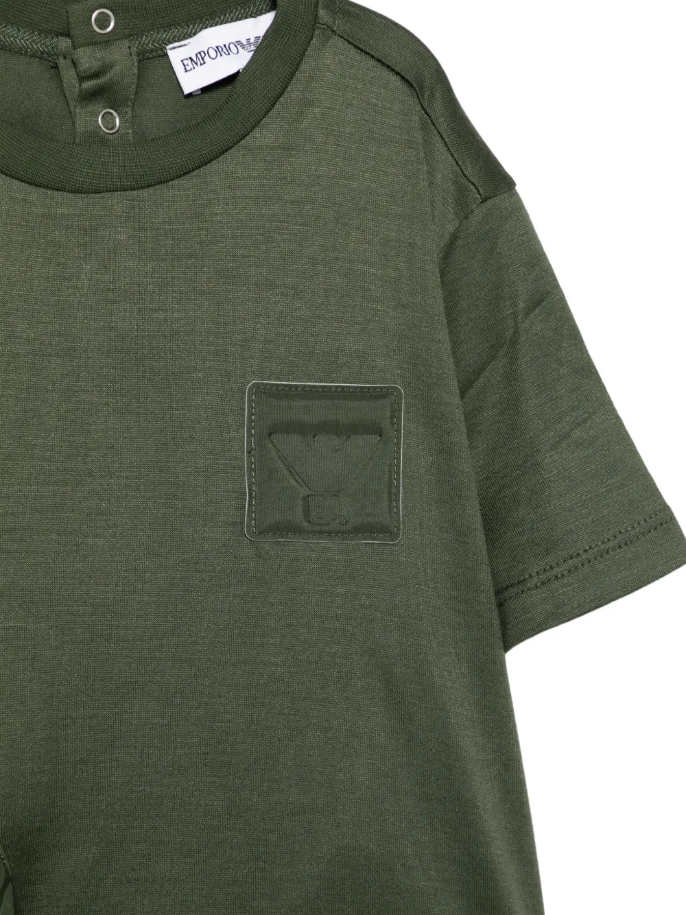 Emporio Armani Kids T-shirt met zak en korte mouwen Groen