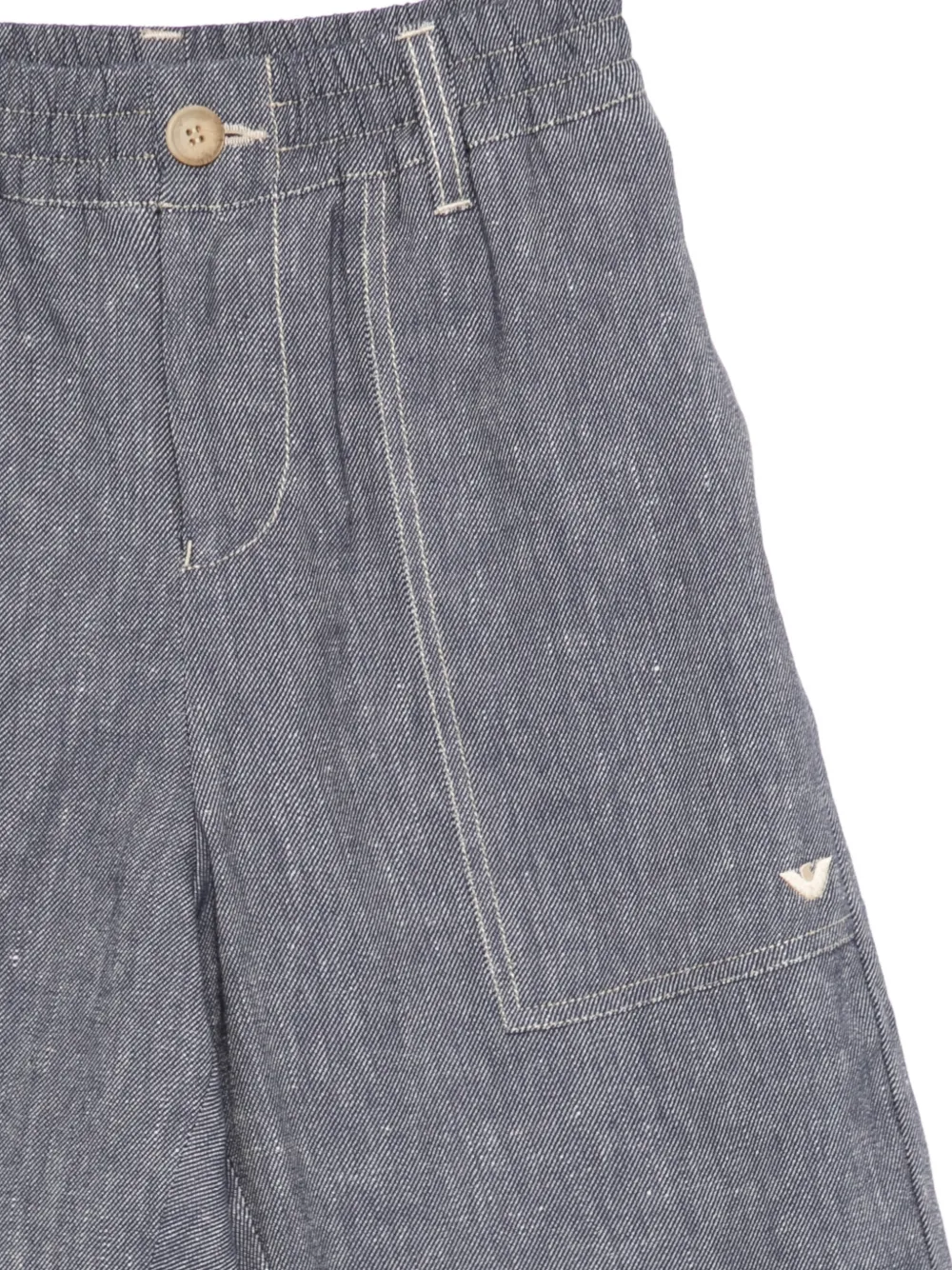 Emporio Armani Kids Shorts met contrasterende stiksels Blauw