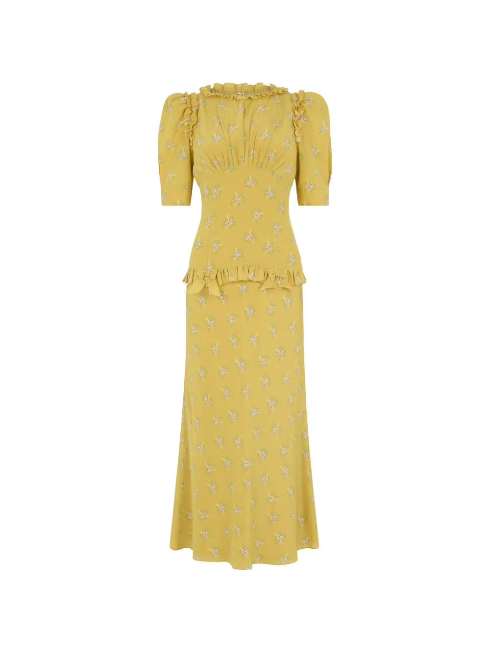 Alessandra Rich floral-print ruffled dress - Giallo