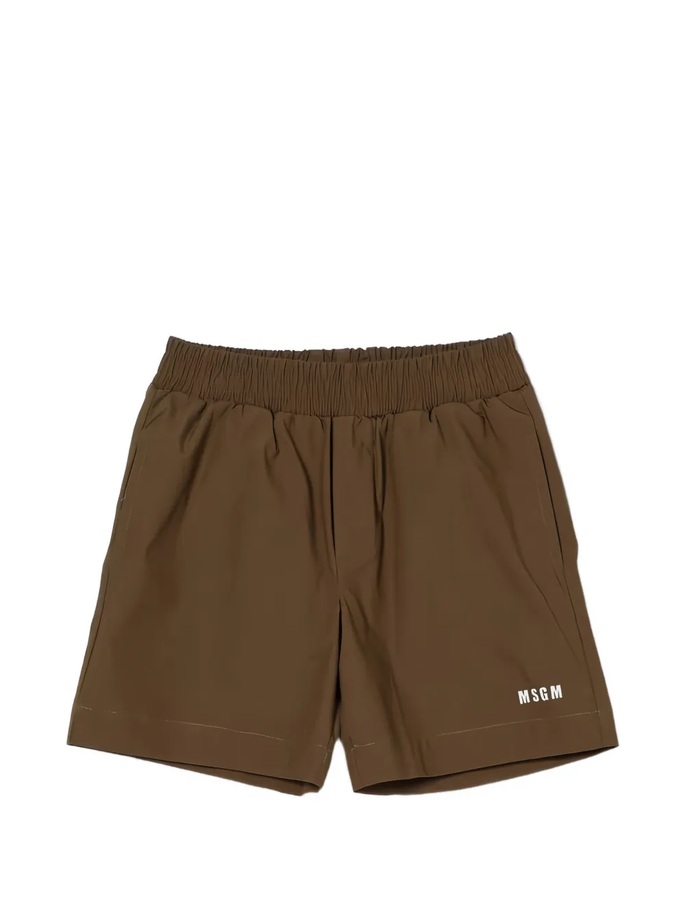 MSGM Kids elasticated-waist shorts - Marrone