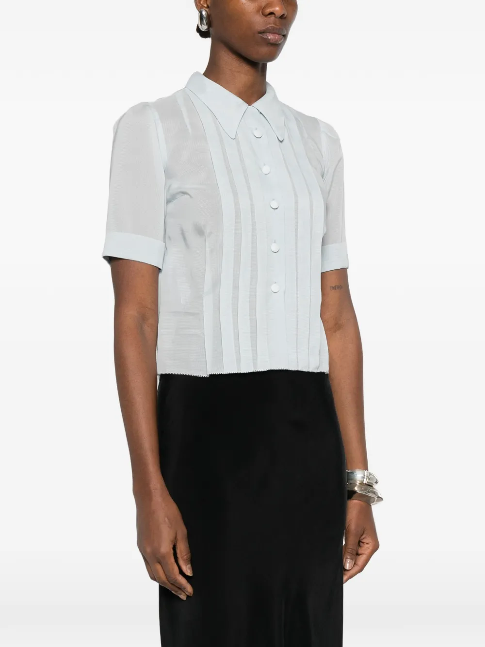  Maison Margiela Button Front Blouse - Blue 