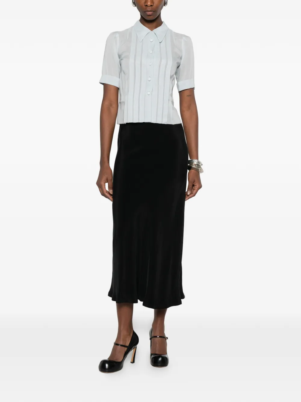  Maison Margiela Button Front Blouse - Blue 