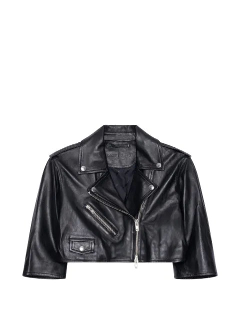 STAND STUDIO Piper cropped leather jacket