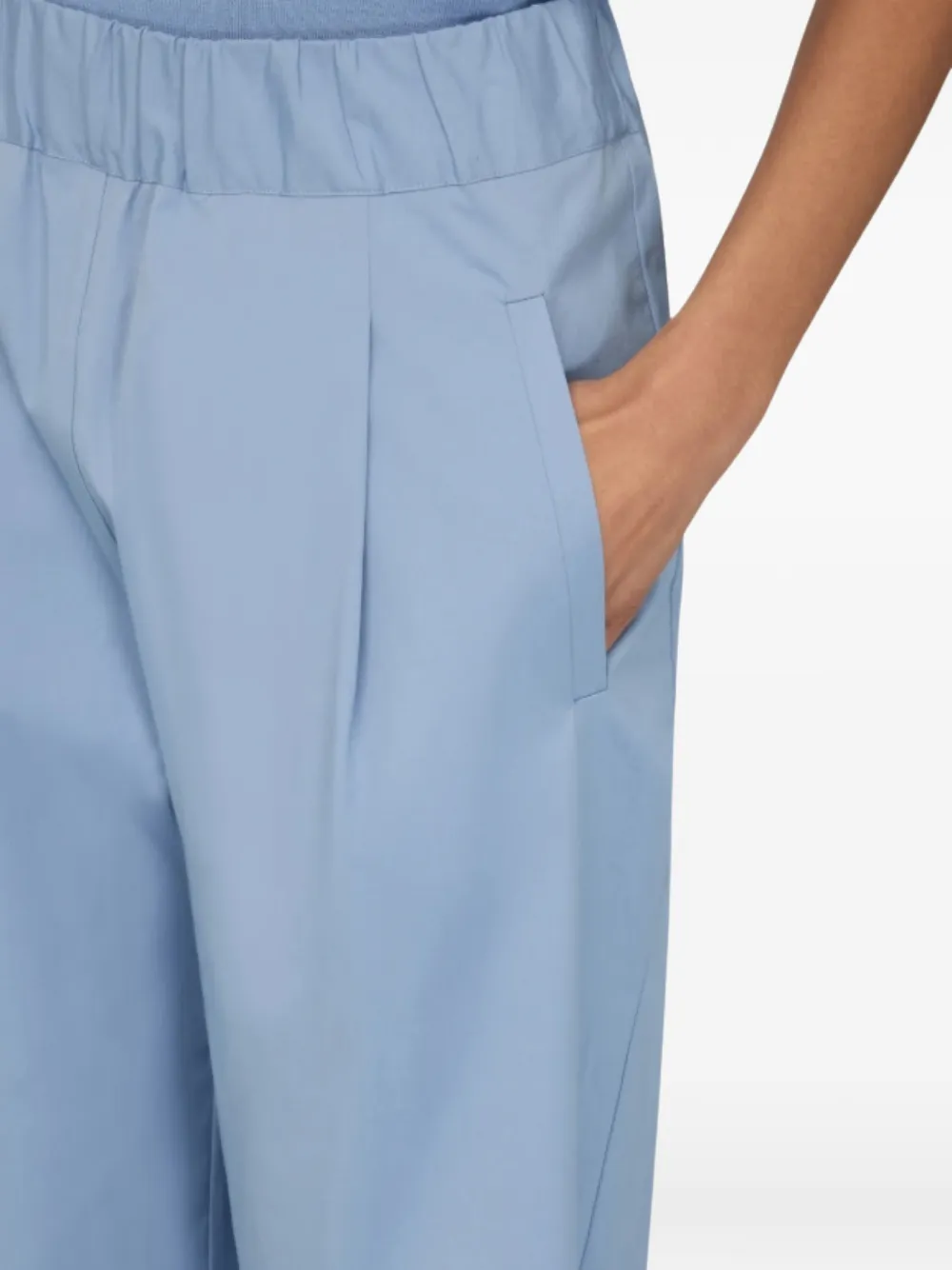Semicouture Broek met elastische tailleband Blauw