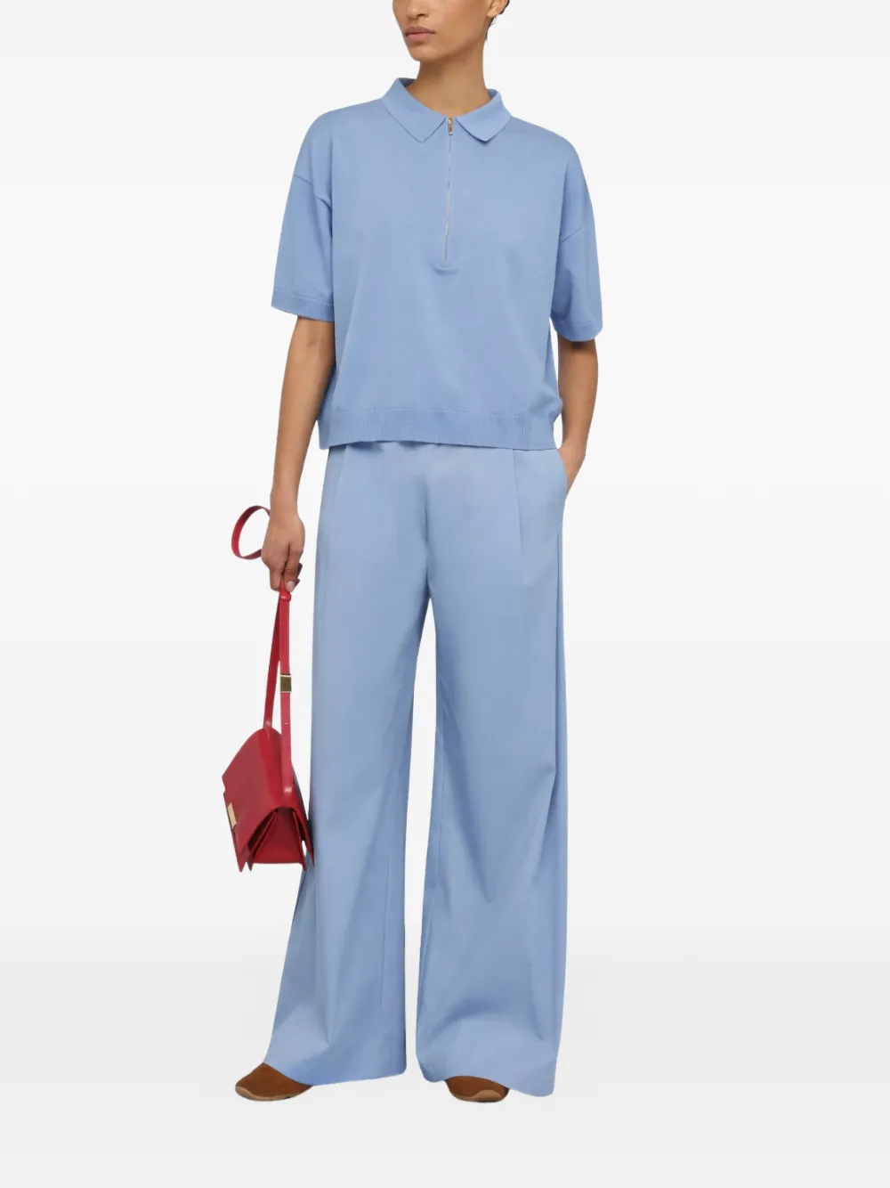 Semicouture Broek met elastische tailleband Blauw