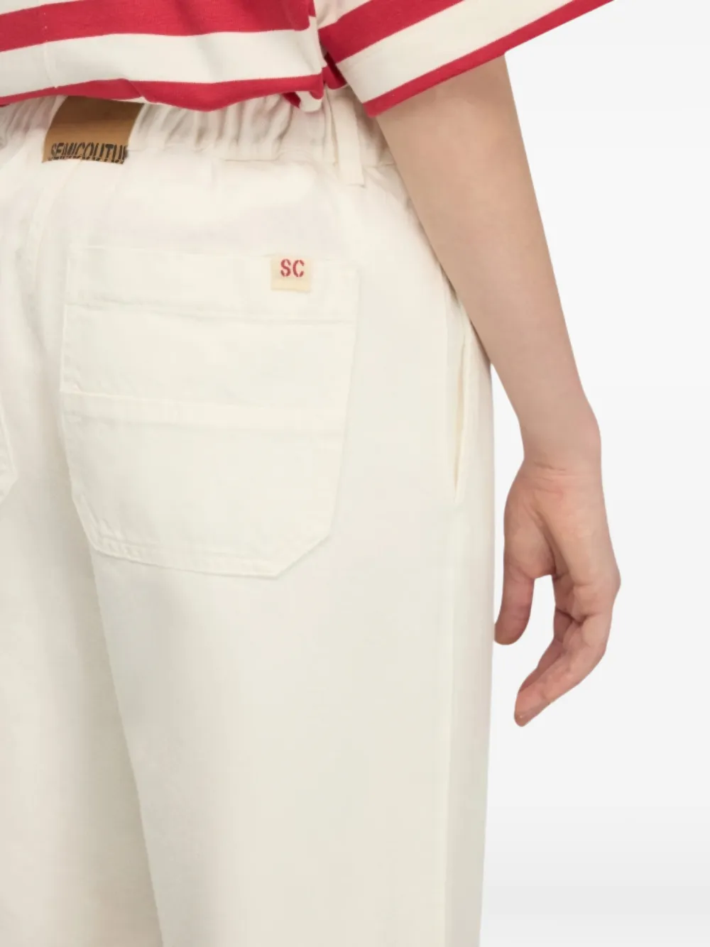 Semicouture Straight jeans met trekkoord Wit