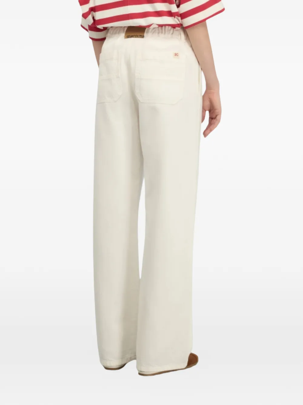 Semicouture Drawstring Straight Jeans - Neutrals 