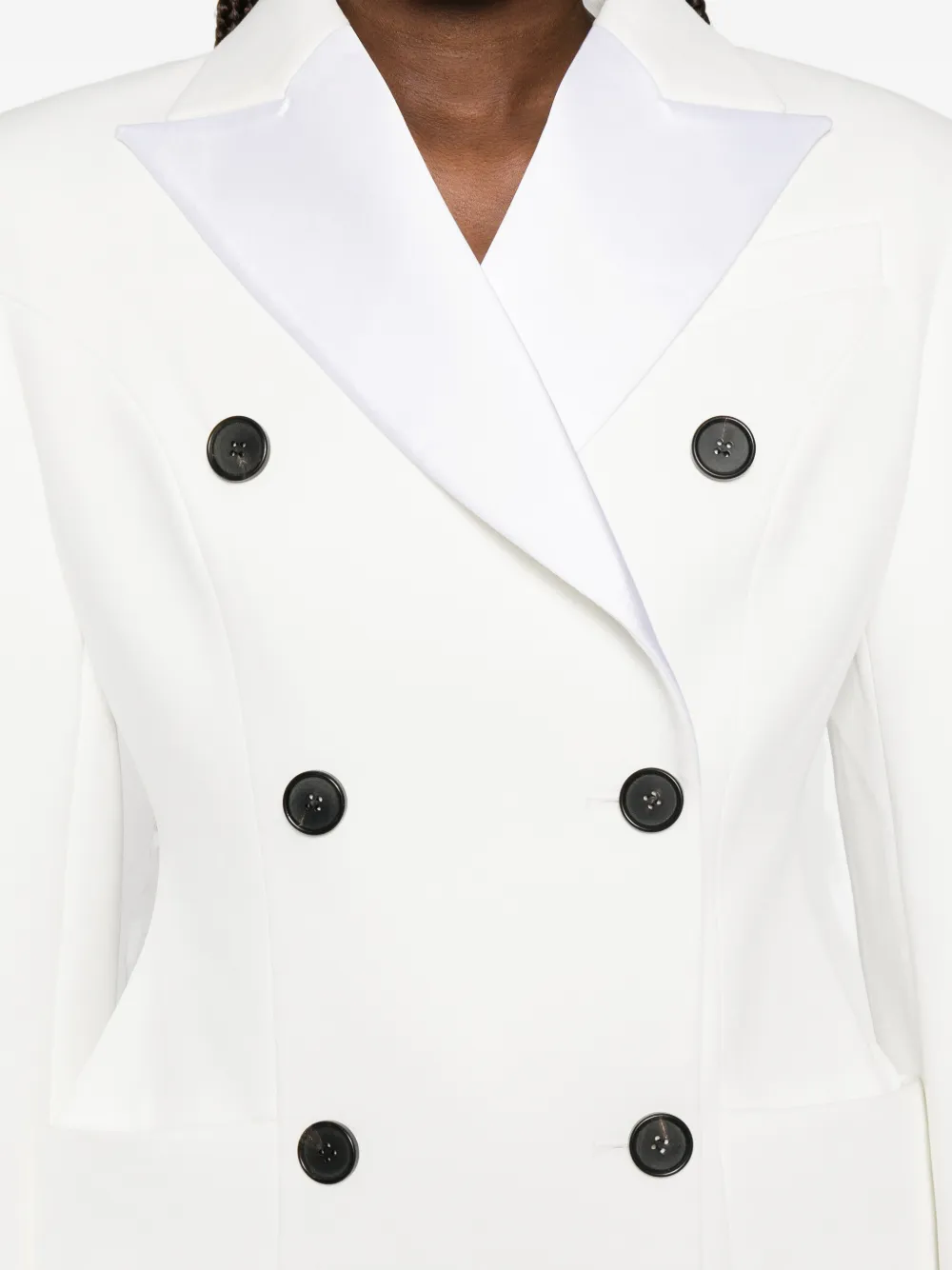 La Piscine blazer met dubbele rij knopen en puntige revers Wit