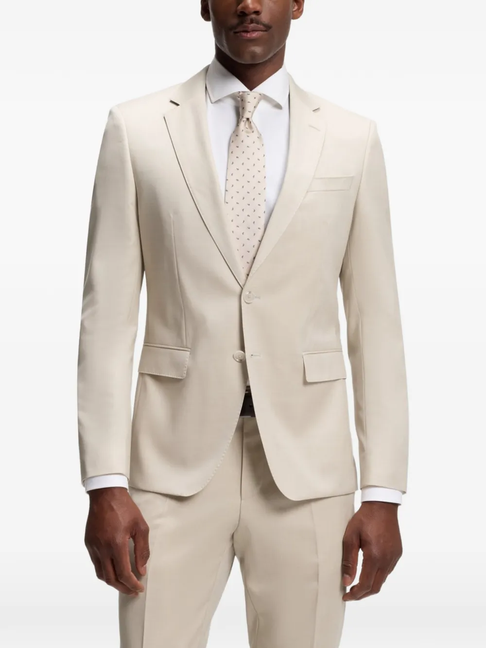 BOSS Slim-fit colbert van scheerwol Beige