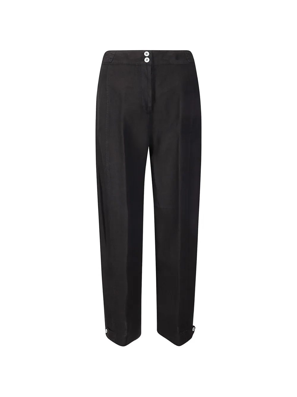M.S.M Milano straight-leg linen trousers - Nero