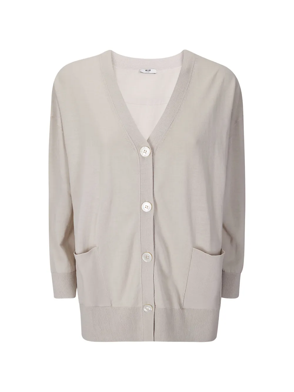 M.S.M Milano V-neck buttoned cardigan - Toni neutri