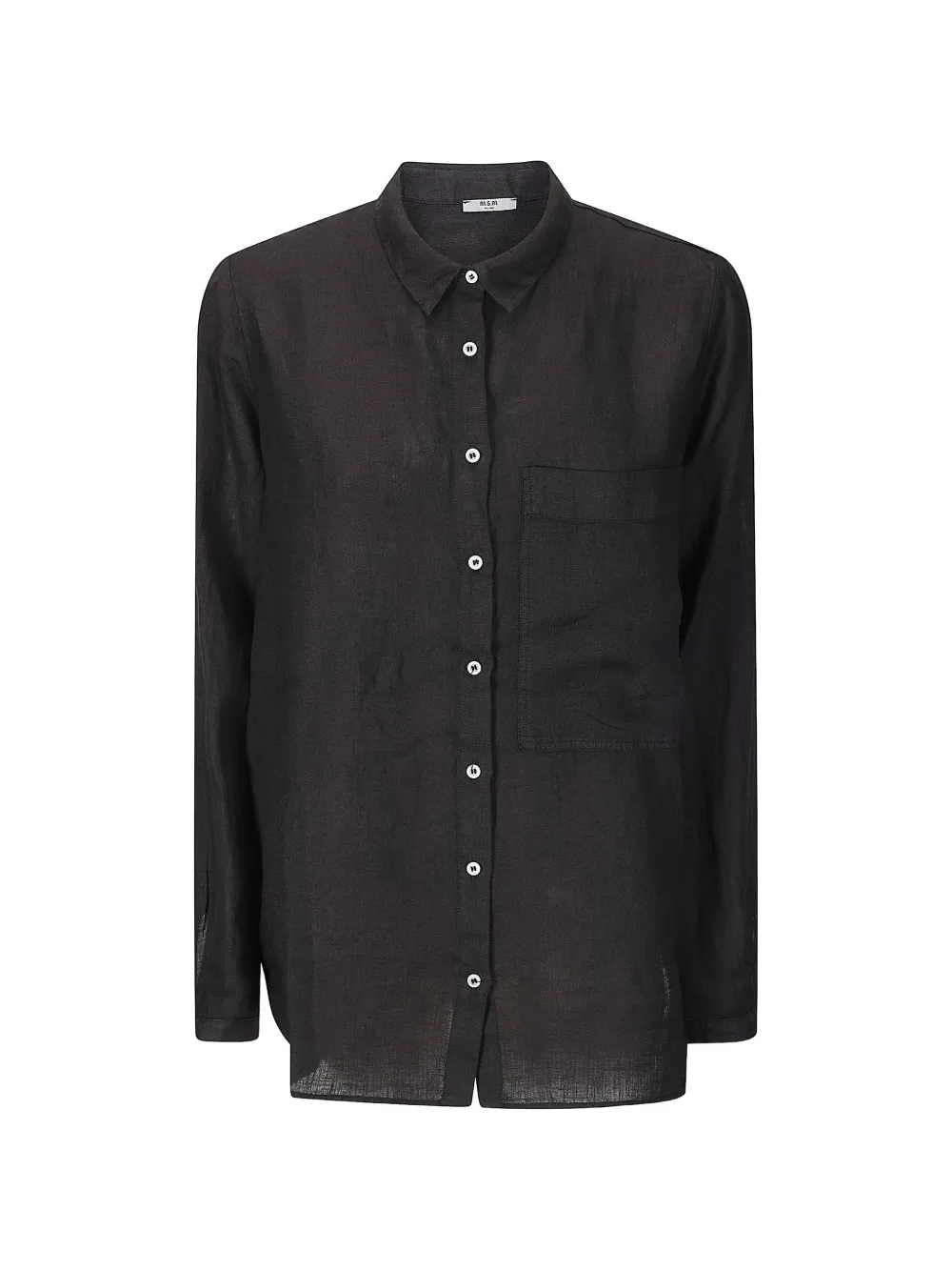 M.S.M Milano chest-pocket linen shirt - Nero