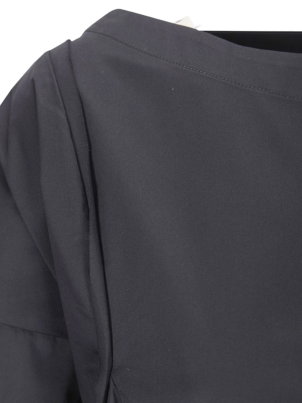  M.s.m. Asymmetric Pleated Blouse - Black 
