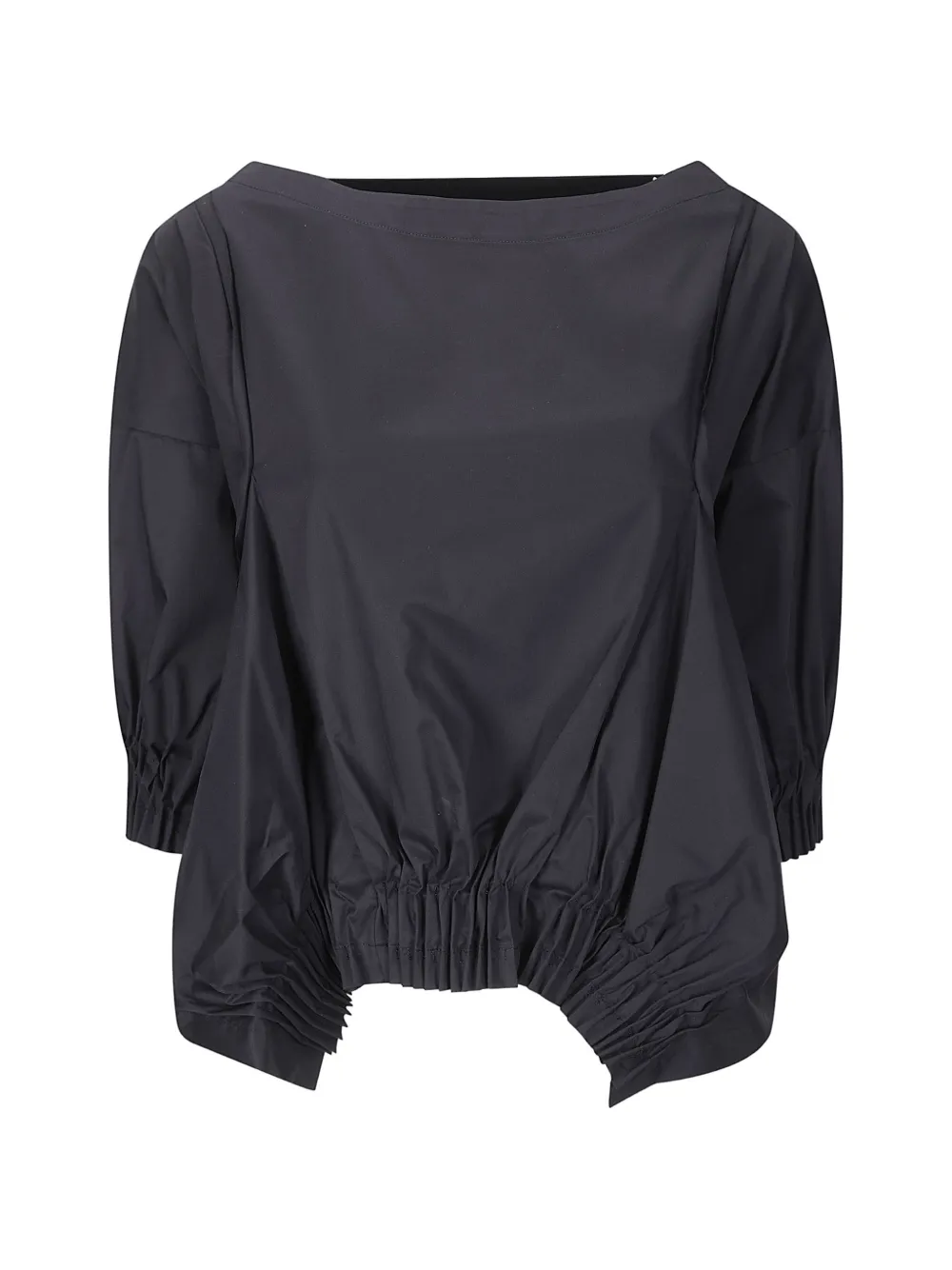 M.S.M Milano asymmetric pleated blouse - Nero