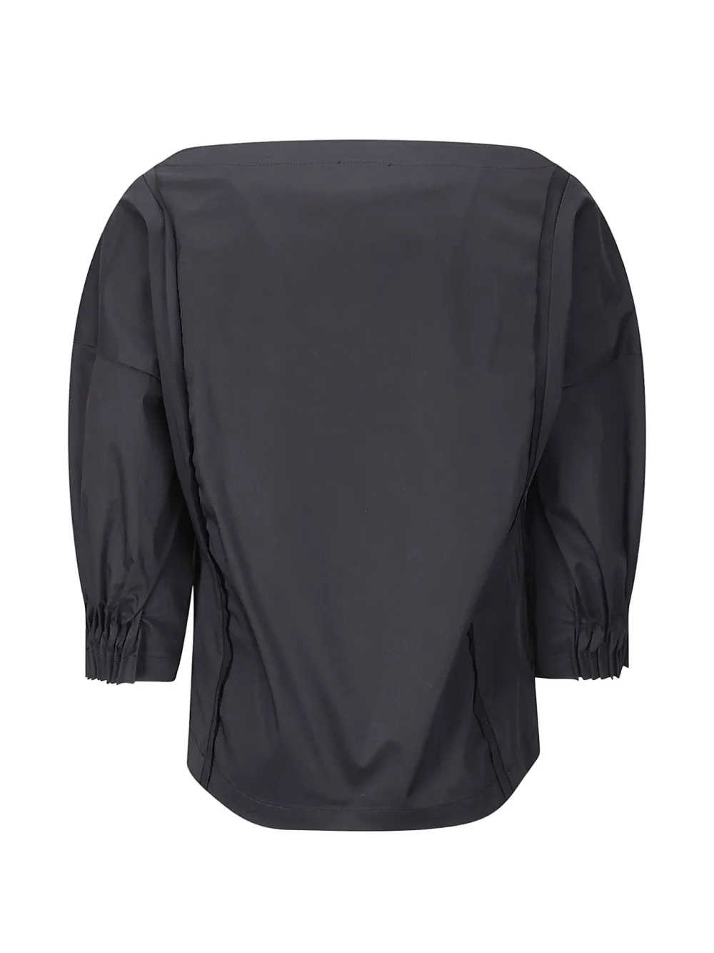  M.s.m. Asymmetric Pleated Blouse - Black 