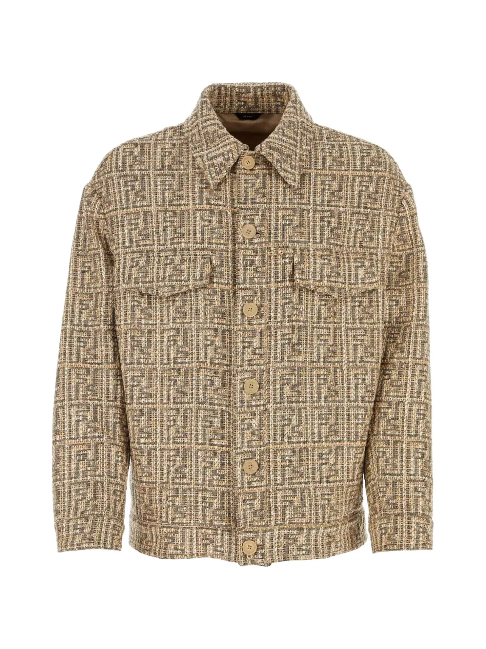 FENDI FF-motif shirt jacket - Toni neutri