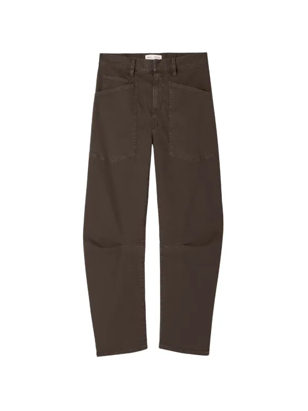 Nili Lotan Patch Pocket Trousers in Brown