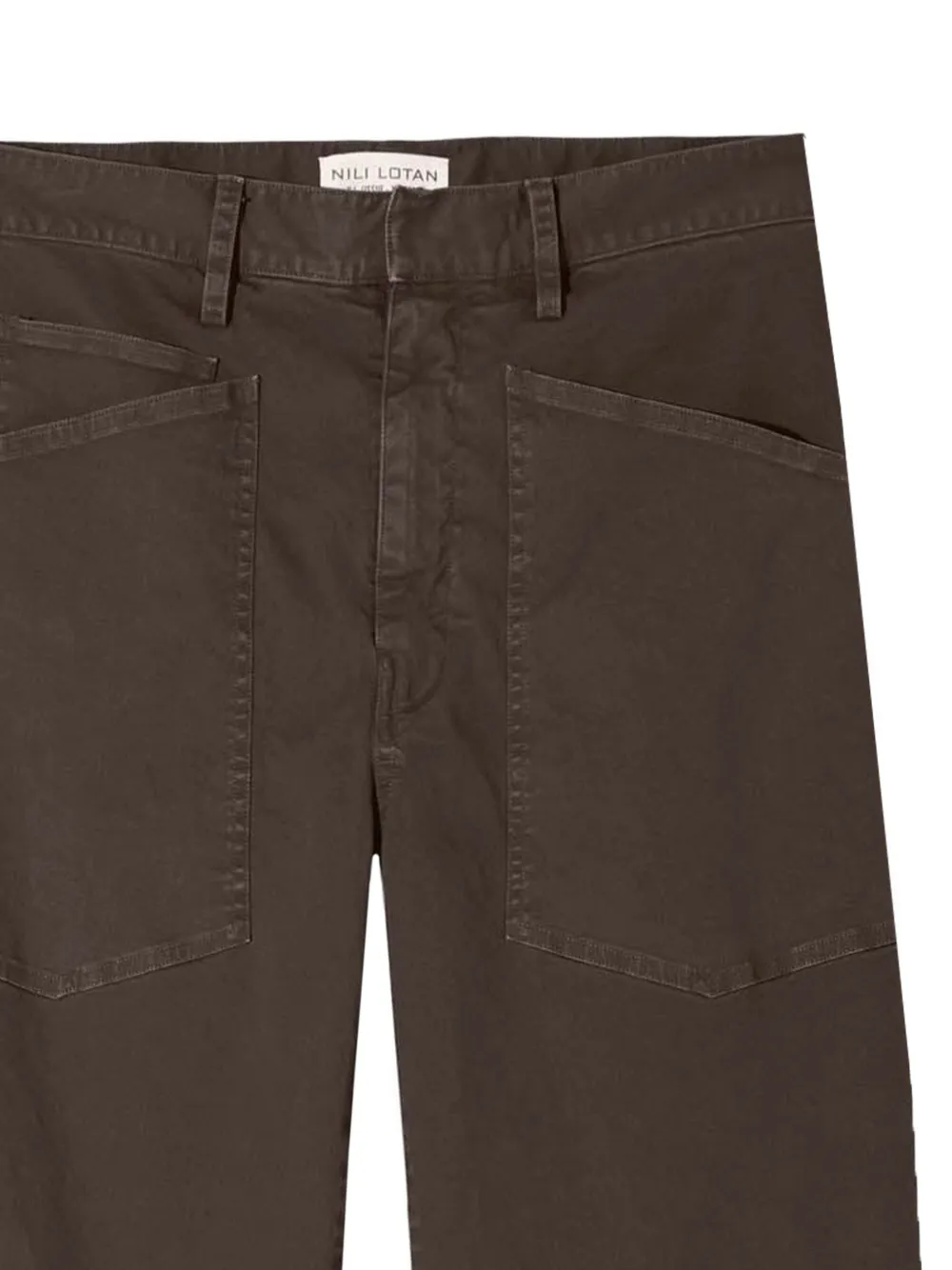 Nili Lotan Patch Pocket Trousers in Brown, view 2