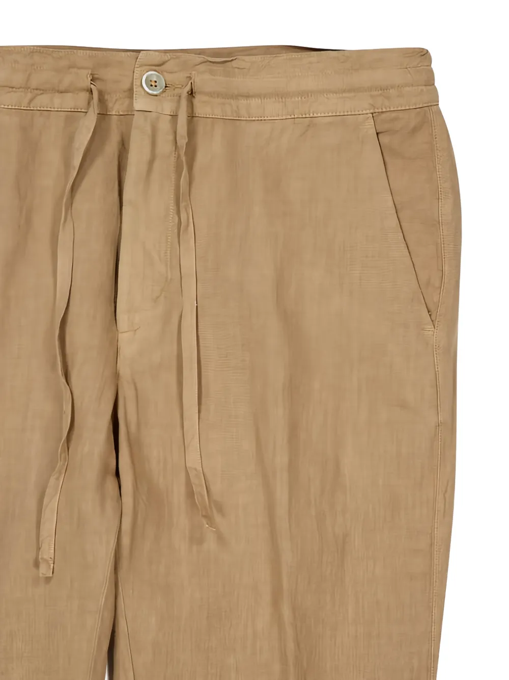  120% Lino Drawstring Linen Trousers - Neutrals 