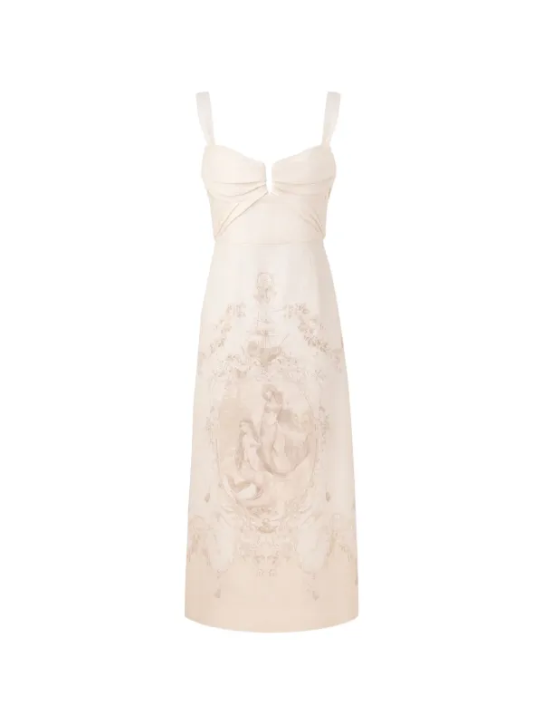 brock silk ruched midi dress Brock Ruched Floral Silk Dress in Navy Muse Boutique