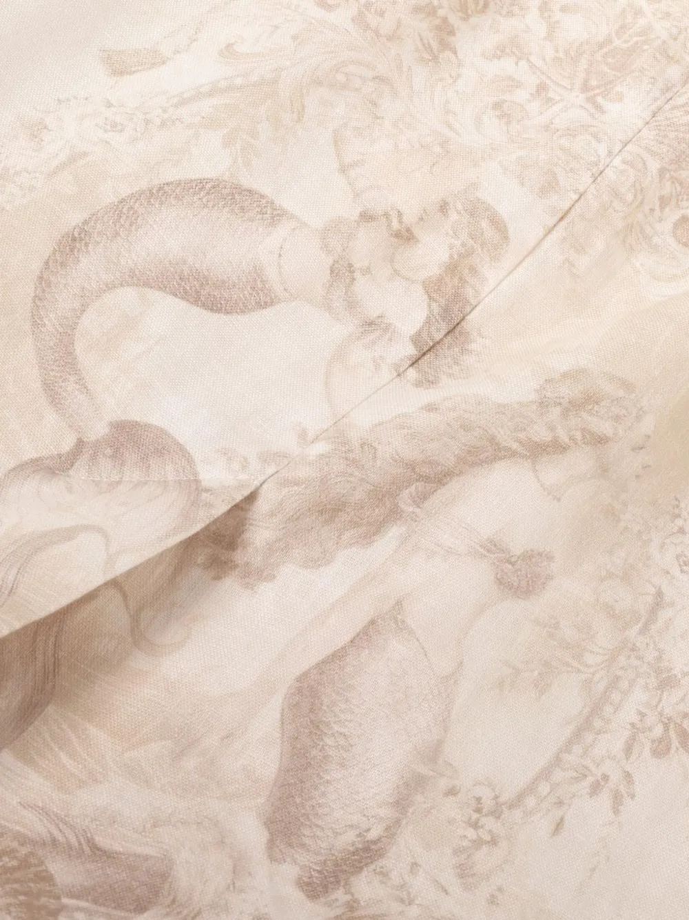  Zimmermann Drape Mermaid-print Midi Dress - Neutrals 