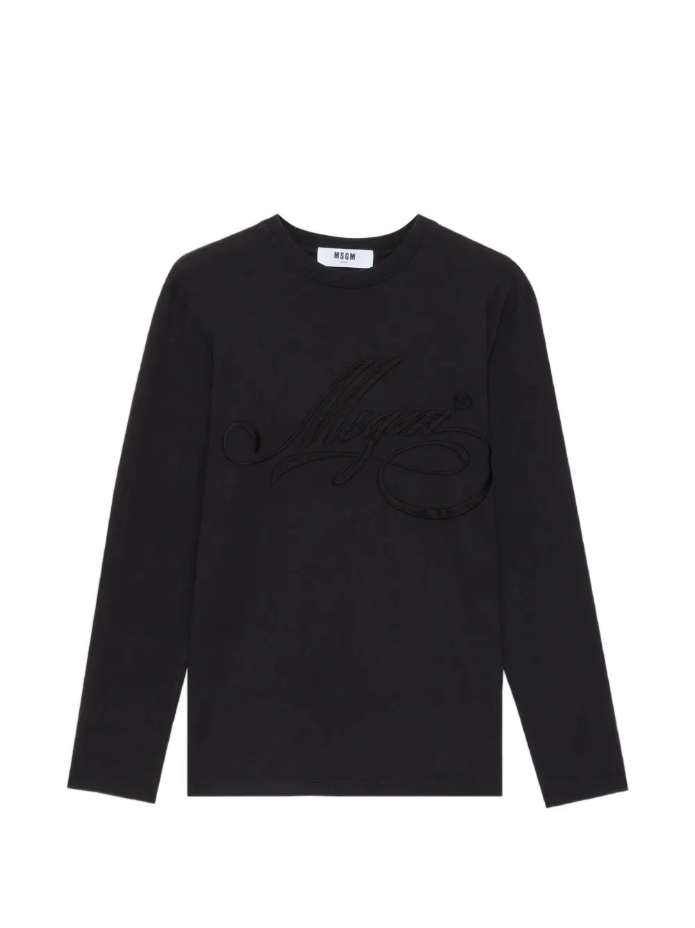 MSGM embroidered-logo long-sleeve T-shirt - Nero